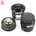 Camping Cookware Mess Kit, Portable 1-2 Person 7pcs Kitchenware Set Alcohol Stove For Outdoor Hiking Camping Picnic